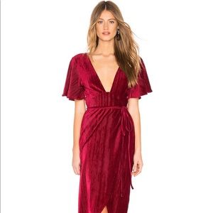 Moore Midi Dress in Burgundy